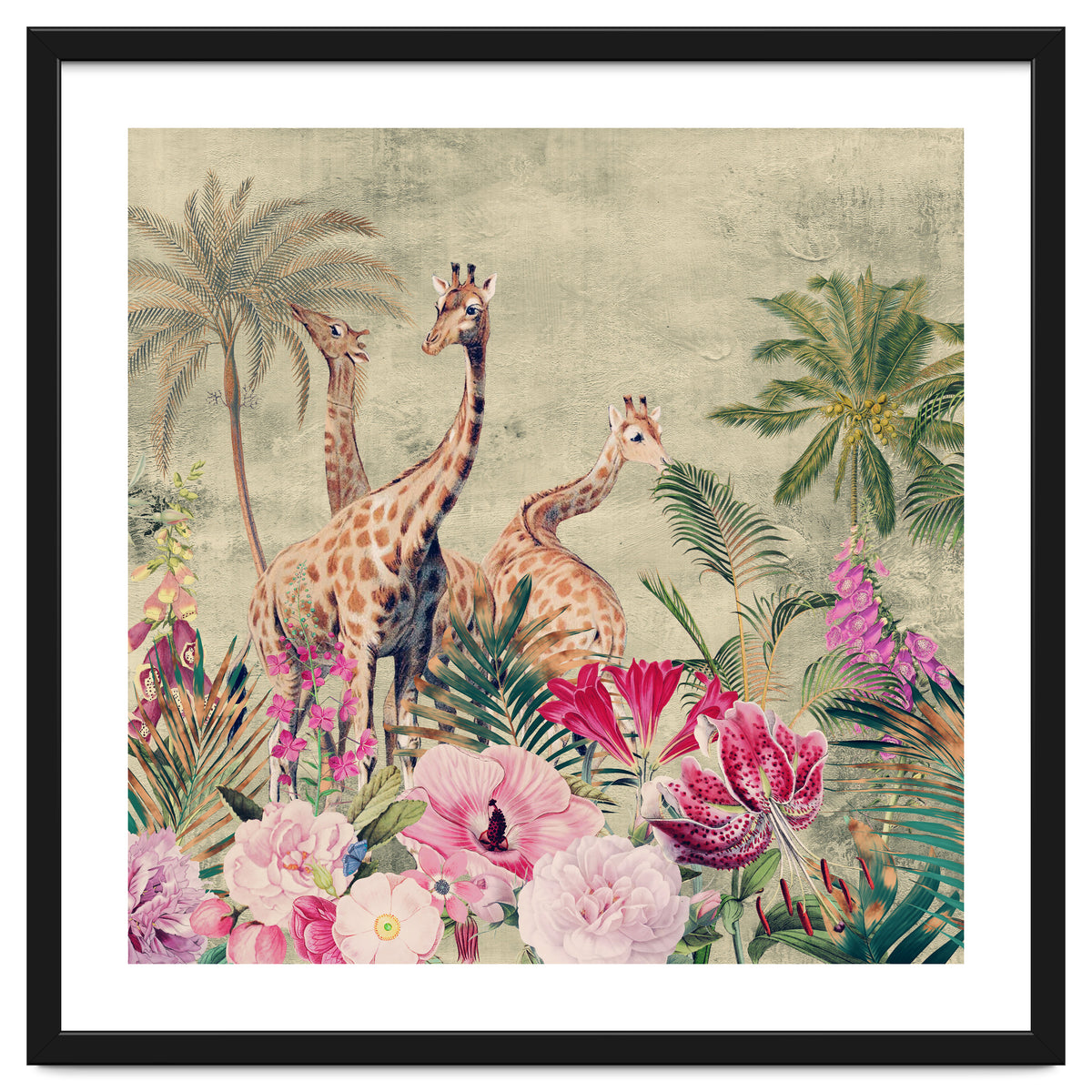 Exotic Vintage African Flower Safari