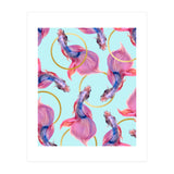 HullaHoops, Eclectic Colorful Fish Graphic Design, Animals Gold Rings Surrealism Quirky (Print Only) thumbnail