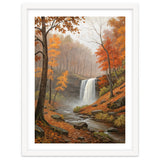 Serene Autumn Waterfall in Misty Forest thumbnail