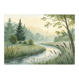 Misty Morning Riverbank: A Woodland Sanctuary (Print Only) thumbnail