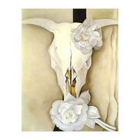 Georgia O’Keeffe – Cow’s Skull with Calico Roses (1931) | Iconic Southwestern Still Life with Desert Symbolism (Print Only)