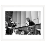 Conductor Herbert von Karajan rehearsing with Nathan Milstein in Lucerne, Switzerland. Lucerne,1957. thumbnail