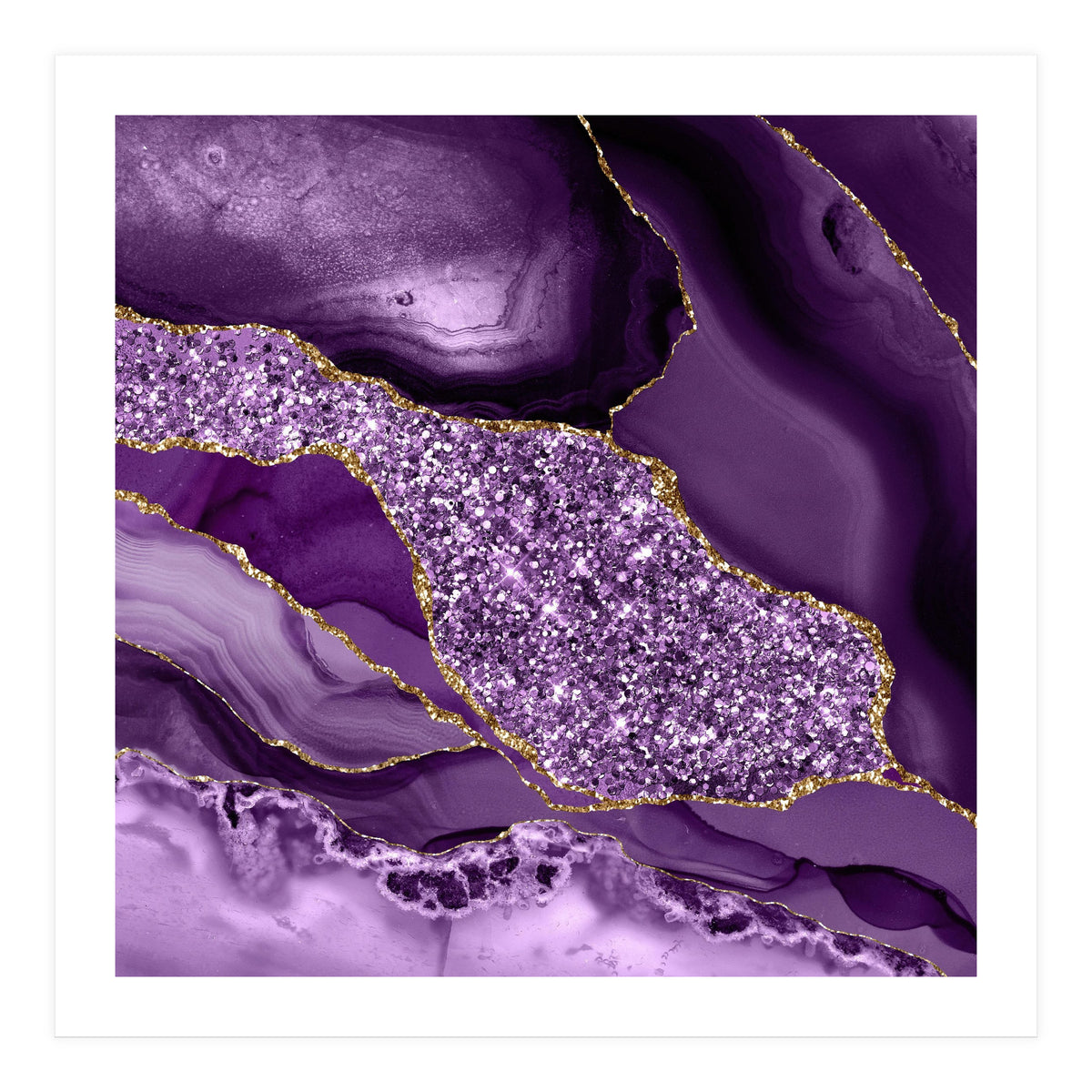 Agate Glitter Ocean Texture 03  (Print Only)