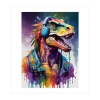 Tyrannosaurus In Headphones Music (Print Only)