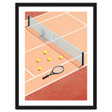 Tennis Court Art, Tennis Racket Illustration, Modern Sports Design thumbnail
