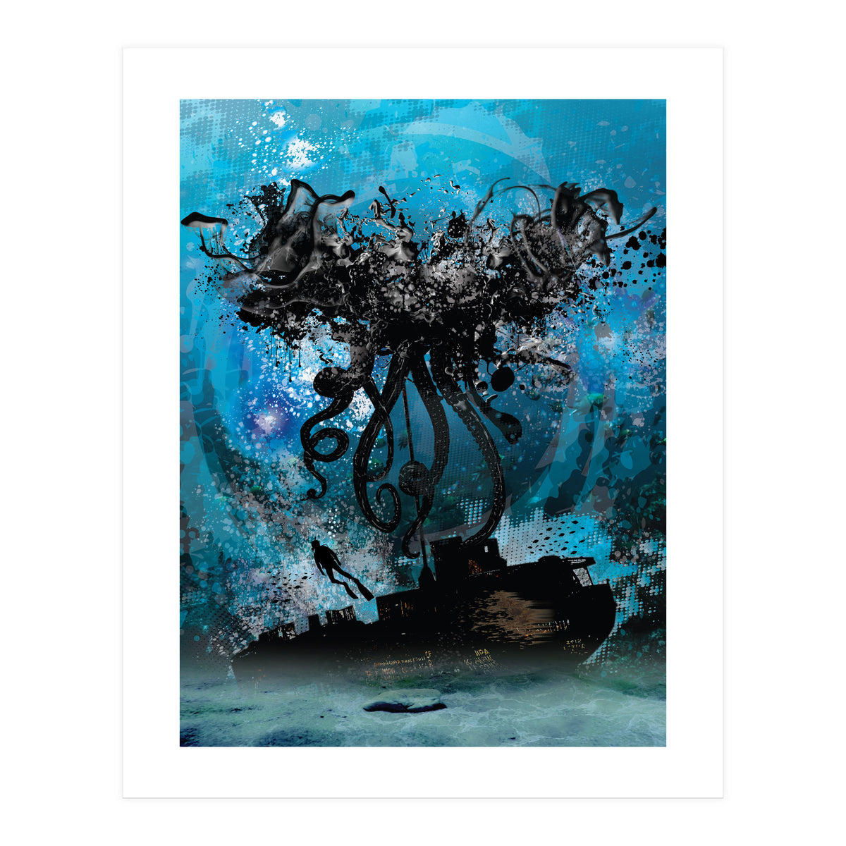 Ink Octopus Shipwreck (Print Only)