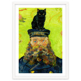Black Cat on the Postman’s Hat, Van Gogh Inspired Painting thumbnail