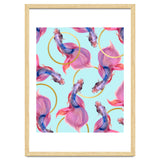 HullaHoops, Eclectic Colorful Fish Graphic Design, Animals Gold Rings Surrealism Quirky thumbnail