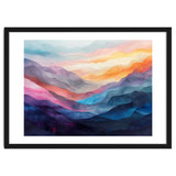 Vibrant Abstract Watercolor Mountain Landscape thumbnail