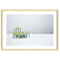 Playground in the winter seascape