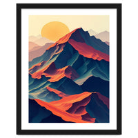 Dramatic Abstract Mountain Sunset Art