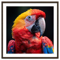 Scarlet Macaw Parrot Headshot Vibrant Colors