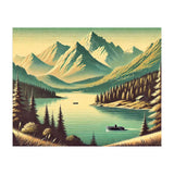 Vintage Alpine Lake Poster (Print Only) thumbnail