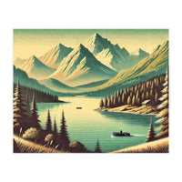 Vintage Alpine Lake Poster (Print Only)