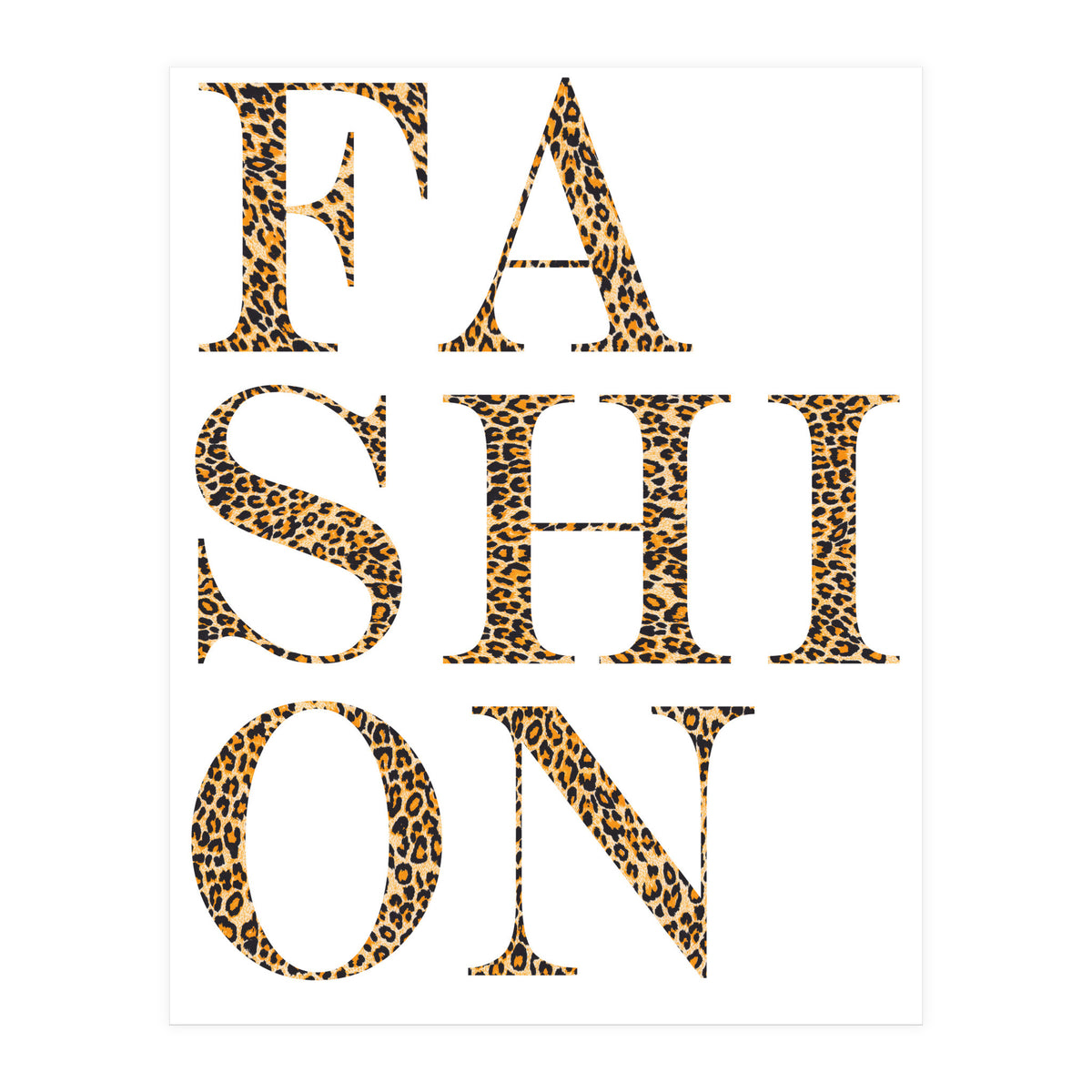 Fashion, Leopard Print Letters, Modern Chic decor (Print Only)