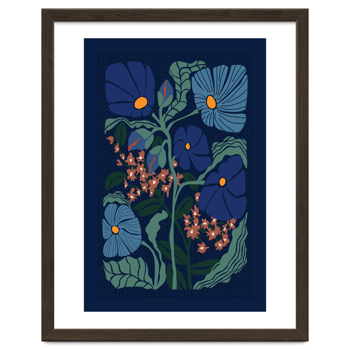 Klimt Flower Dark Blue