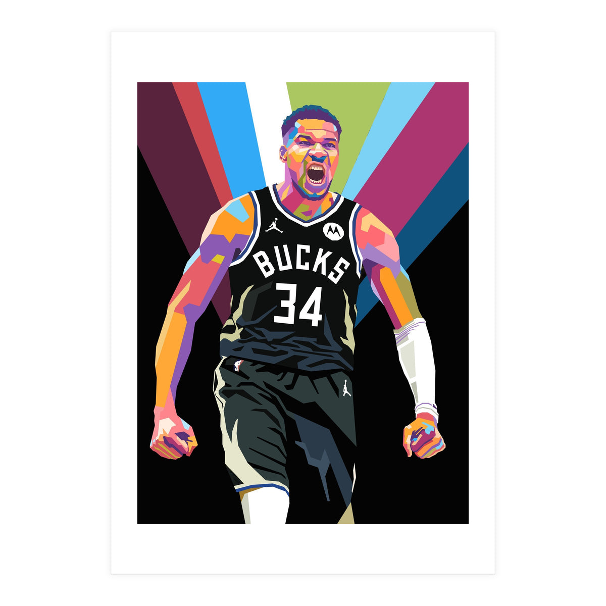 Giannis Antetokounmpo art (Print Only)