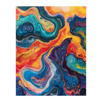 Vibrant Fluid Acrylic Pour Abstract Art (Print Only)