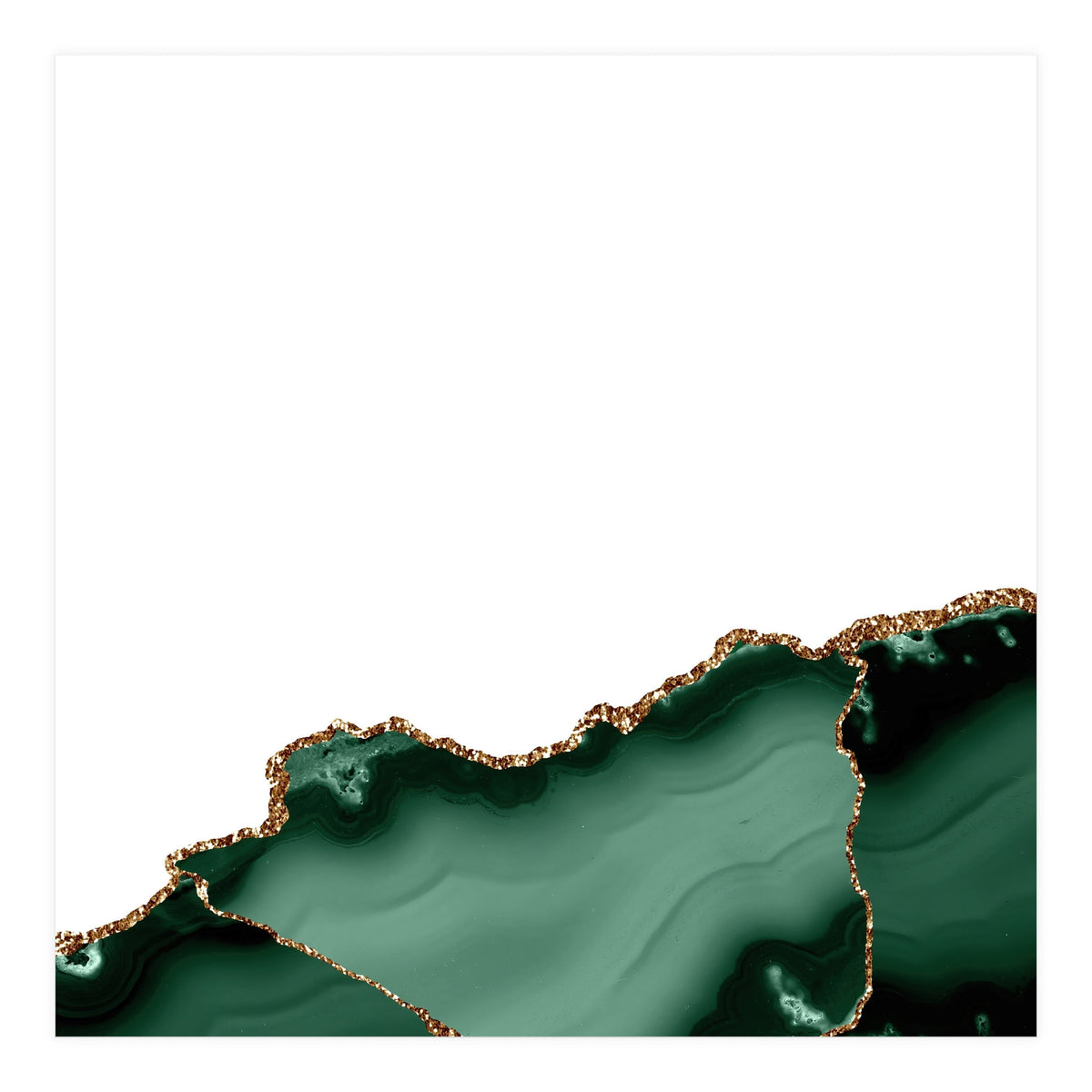 Emerald & Gold Agate Texture 10 (Print Only)