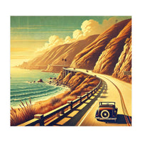 Vintage Coastal Road Journey Poster (Print Only)