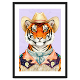 Tiger Portrait in Hat Wild Cowboy Fashion thumbnail