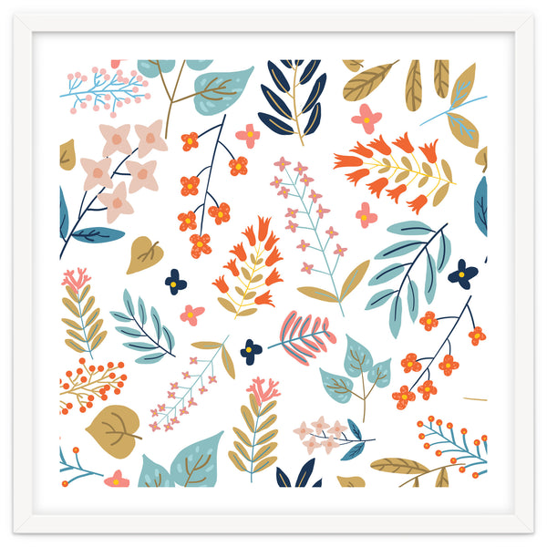 Botanical Harmony | Floral vintage Plants Colorful Leaves | Autumn Spring Nature Bohemian Chic