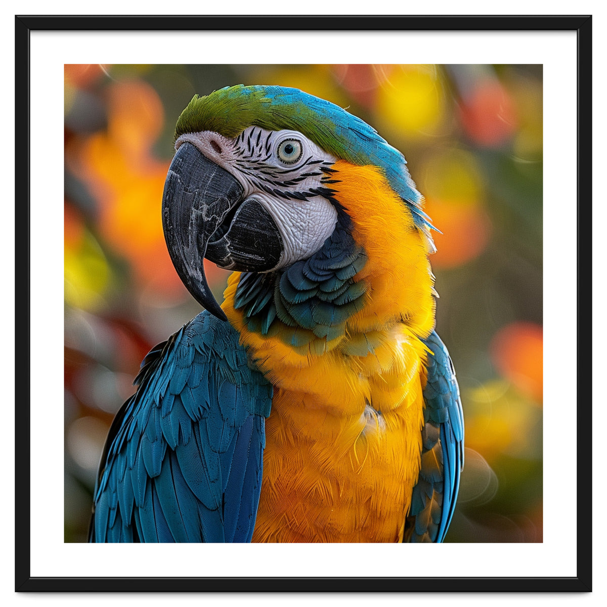 Blue And Gold Macaw Parrot Close Up Portrait