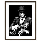 John Lee Hooker American Blues Guitarist in Grayscale thumbnail