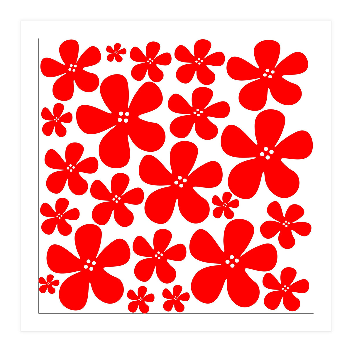 Red Flowers Pattern (Print Only)