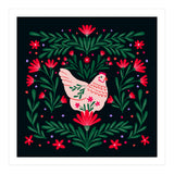 Blooming Chicken Green And Red (Print Only) thumbnail