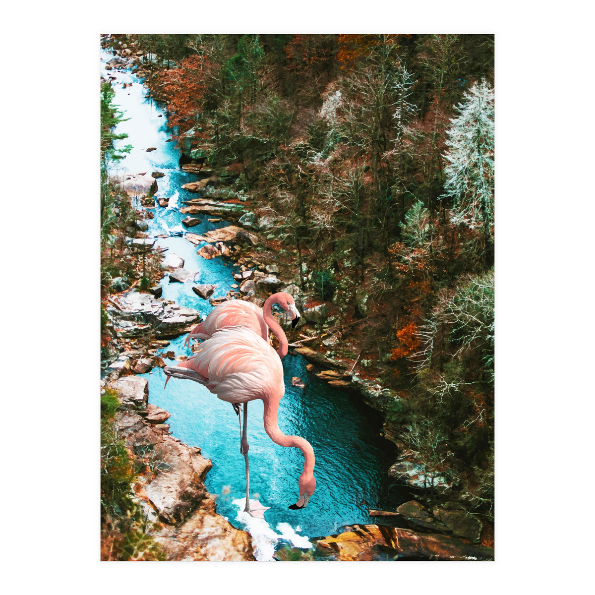 Flamingo Forest #society6 #decor #buyart (Print Only)