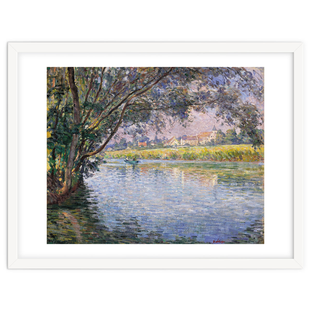 Henri Lebasque (Champigné, 1865-Le Cannet, 1937). Banks of the RIver Marne near Montévrain (ca. 1...