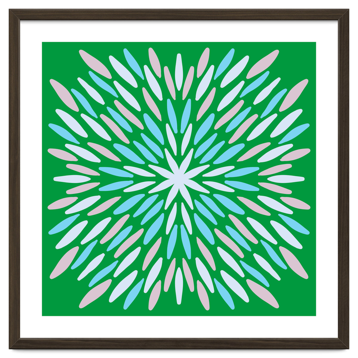Petal Burst - green, blue, beige