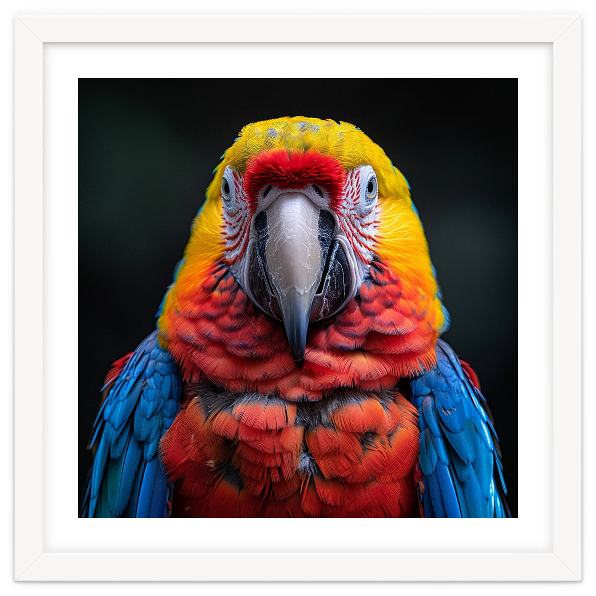 Close Up Portrait Of A Colorful Macaw Parrot