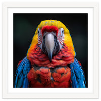 Close Up Portrait Of A Colorful Macaw Parrot