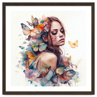 Butterfly Muse Watercolor Portrait