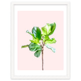Intimate Energy, Blush Pastel Botanical Plant Minimal Painting, Pink Green Nature thumbnail