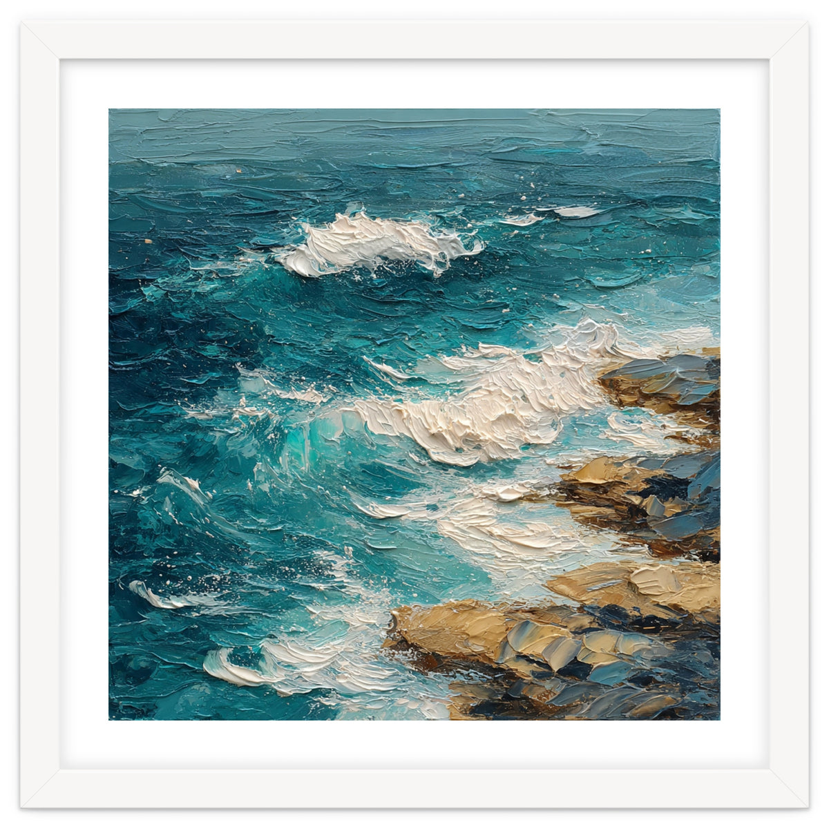 Dynamic Coastal Swell with Sculpted Turquoise Waves