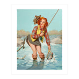 Sexy Pinup Girl On Fishing Accident (Print Only) thumbnail