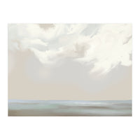 Abstract muted sea and clouds oil painting  (Print Only)