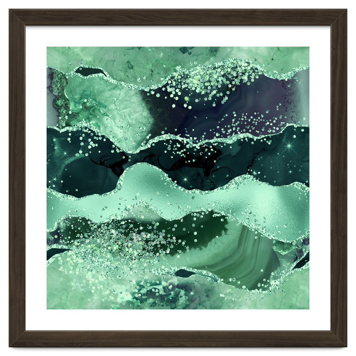 Emerald Glitter Agate Texture 06