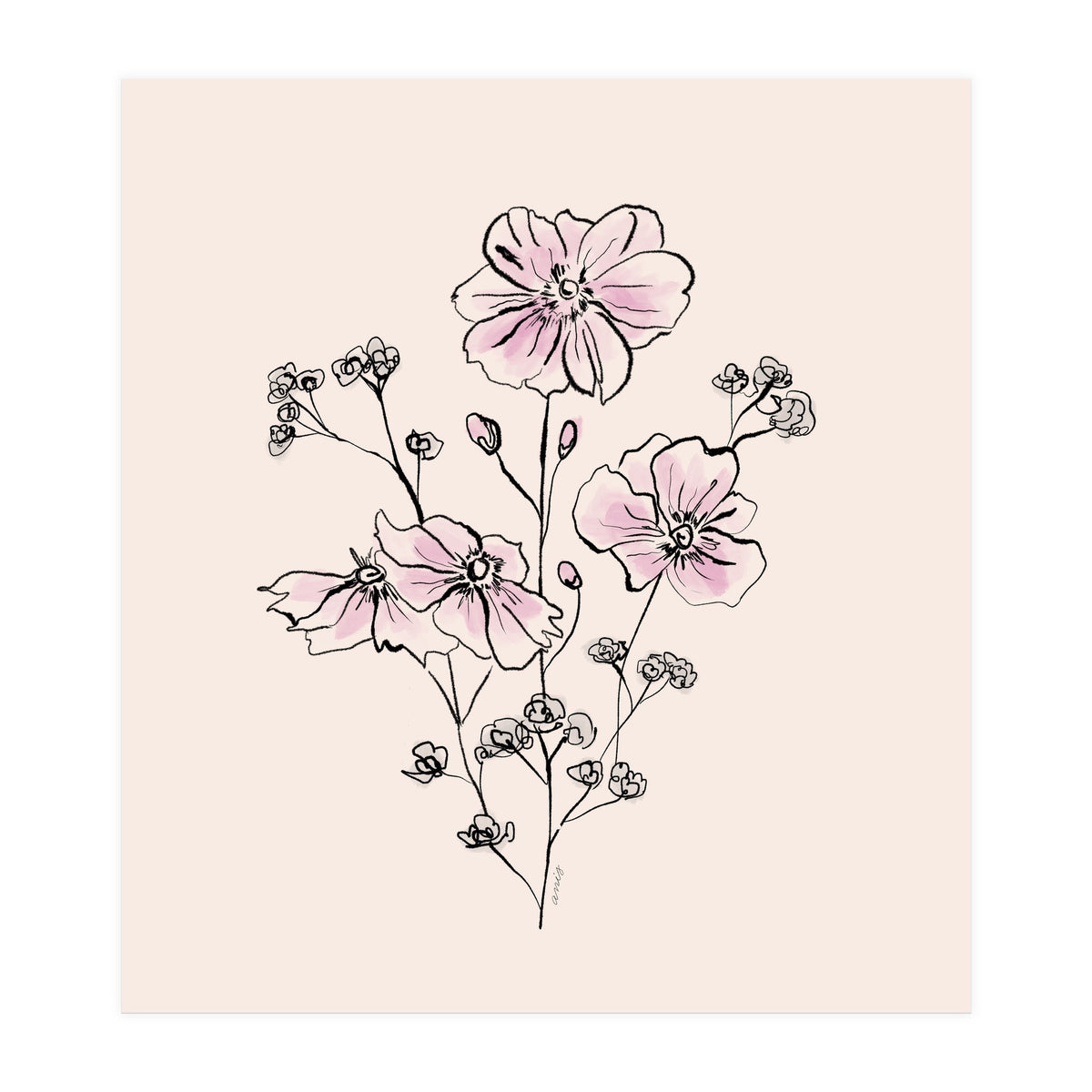Wild Roses Bouquet (Print Only)