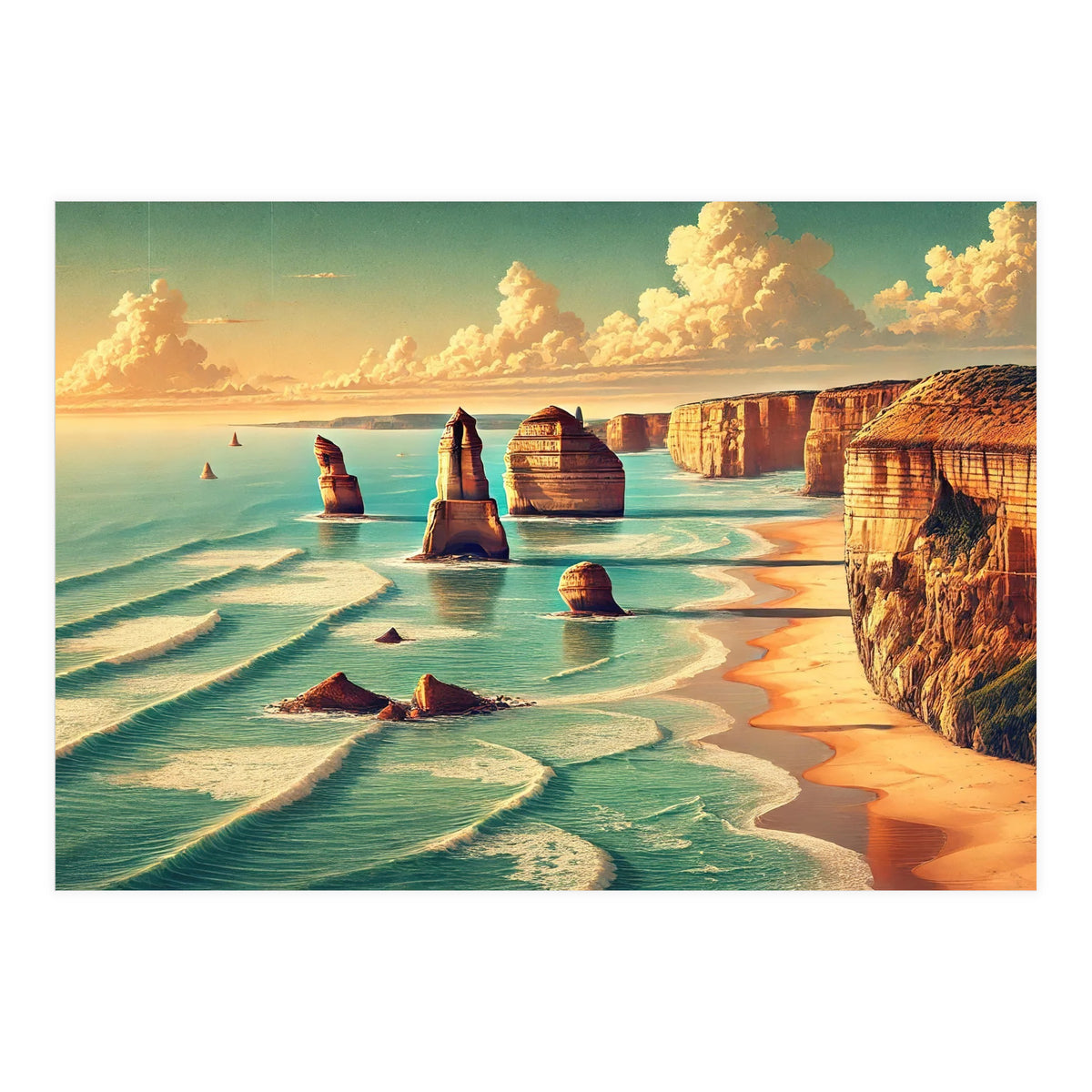 Vintage Australia, Great Ocean Road Poster (Print Only)