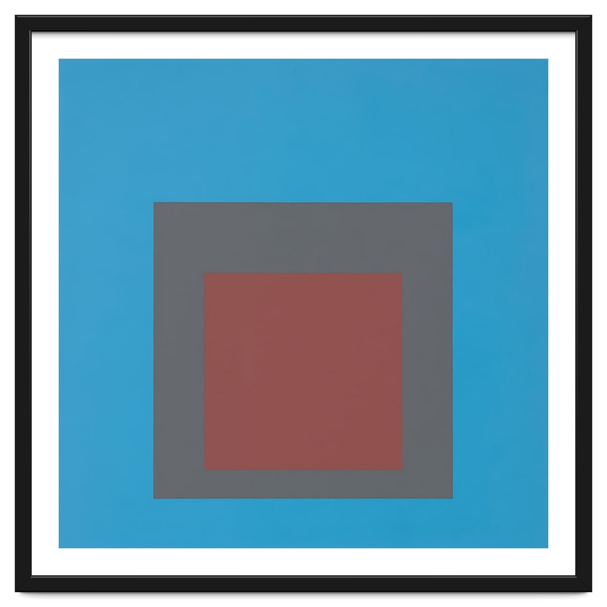 JOSEF ALBERS - HOMAGE TO THE SQUARE, BLUE, DARK RED