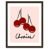 Cherries modern simple minimalistic red cute Fruit wall art thumbnail
