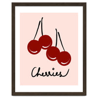 Cherries modern simple minimalistic red cute Fruit wall art