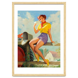 Pinup Girl On A Fence Showing A Love Letter thumbnail