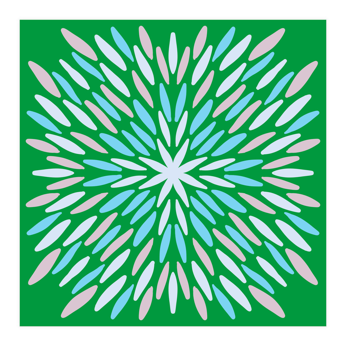Petal Burst - green, blue, beige (Print Only)