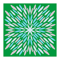 Petal Burst - green, blue, beige (Print Only)