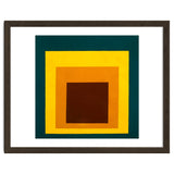 JOSEF ALBERS - HOMAGE TO THE SQUARE DARK GREEN YELLOW ORANGE BROWN thumbnail